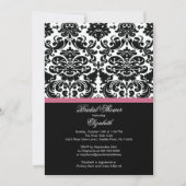 Damask Honeysuckle Pink Bridal Shower Invitation Kaart (Voorkant)