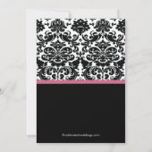 Damask Honeysuckle Pink Bridal Shower Invitation Kaart (Achterkant)