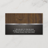 Damask / Hout / Zilveren Trim Visitekaartje (Achterkant)