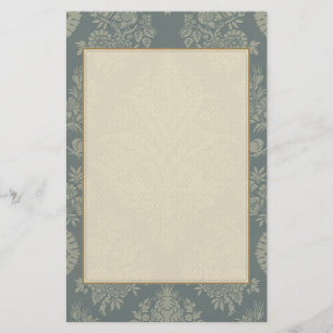  Damask in Antiek Groen Briefpapier