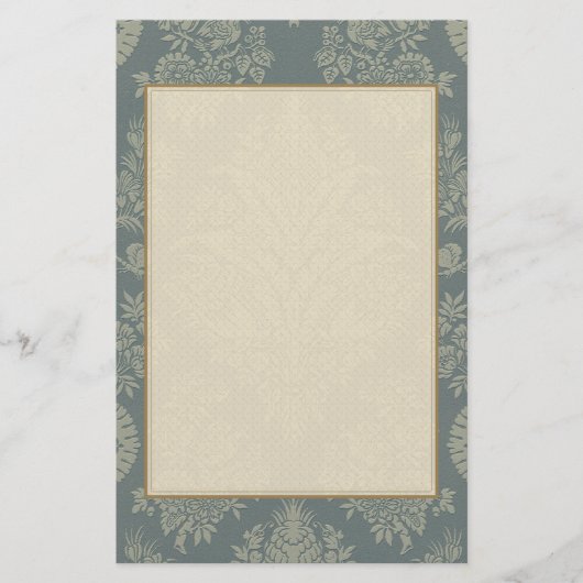 Damask in Antiek Groen Briefpapier (Voorkant)
