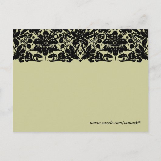 Damask in Black Aankondigingskaart (Achterkant)