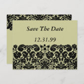 Damask in Black Aankondigingskaart (Voorkant / Achterkant)