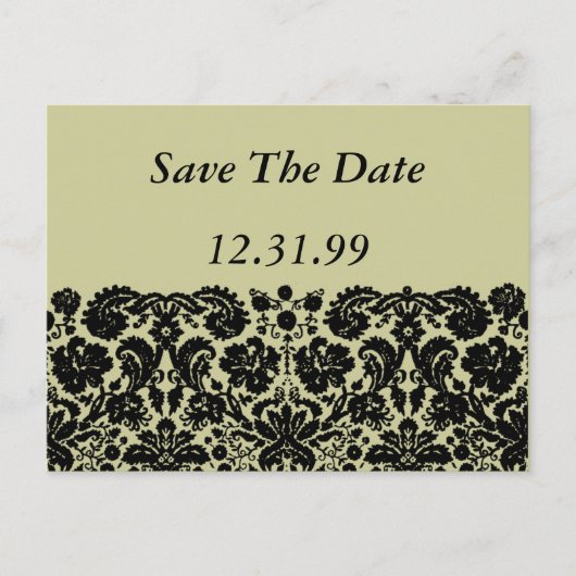 Damask in Black Aankondigingskaart (Voorkant)