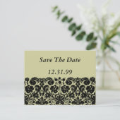 Damask in Black Aankondigingskaart (Staand voorkant)