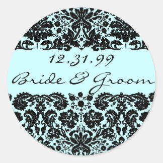 Damask in Black Ronde Sticker