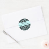 Damask in Black Ronde Sticker (Envelop)