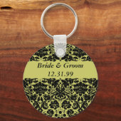 Damask in Black Sleutelhanger (Voorkant)