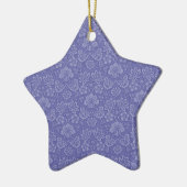 Damask in Blue Keramisch Ornament (Links)