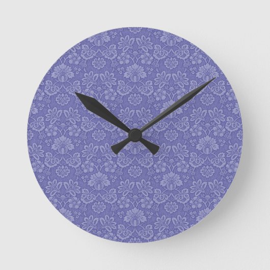 Damask in Blue Ronde Klok (Voorkant)
