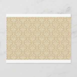 Damask in crèmekleur briefkaart
