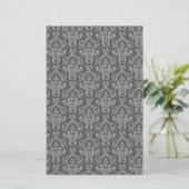 Damask in Grey Briefpapier (Staand voorkant)
