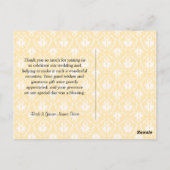 Damask in wit en crème - Tan Wedding Dank u Briefkaart (Achterkant)