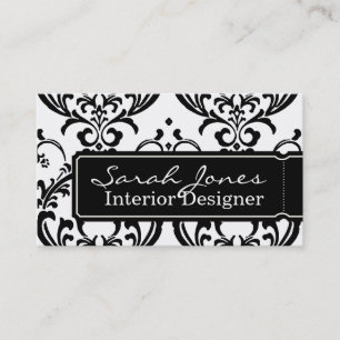 Damask Interior Design Visitekaartje Black White