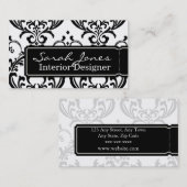 Damask Interior Design Visitekaartje Black White (Voorkant / Achterkant)