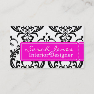 Damask Interior Design Visitekaartje Hot Pink