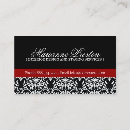 Damask Interior Designer Visitekaartje (Voorkant)