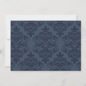 Damask Invitation Bridal, Baby shower, koraalmarin Kaart (Achterkant)