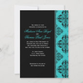 Damask Invitation in Blue Kaart (Voorkant)