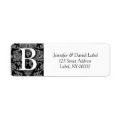Damask Invitation Monogram Envelope Labels (Voorkant)