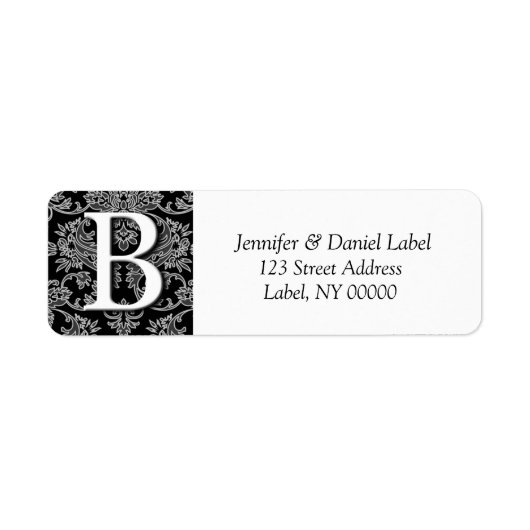 Damask Invitation Monogram Envelope Labels (Voorkant)