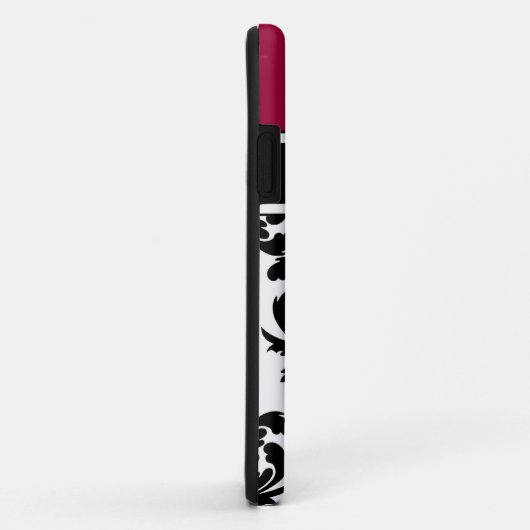 Damask iPhone Case Monogrammed (Achterkant/rechts)