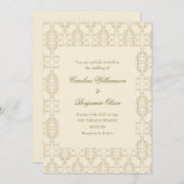  Damask Ivory Elegant Rococo Wedding Kaart (Voorkant / Achterkant)