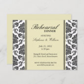 Damask Ivory Rehearsal Dinner Kaart (Voorkant / Achterkant)