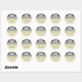 Damask Ivory Wedding Sticker (Vel)