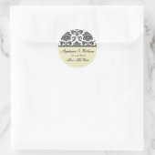 Damask Ivory Wedding Sticker (Tas)