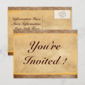  Damask je bent uitgenodigd. Briefkaarten (Voorkant / Achterkant)