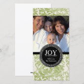 Damask "JOY TO THE WORLD" Vakantiefotokaart Feestdagenkaart (Voorkant / Achterkant)