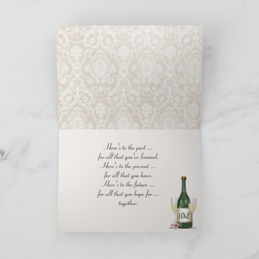 Damask Jubileum Hydrangea Boeket Kaart (Binnen)