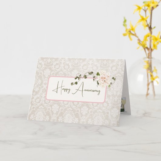 Damask Jubileum Hydrangea Boeket Kaart (Gele Bloem)