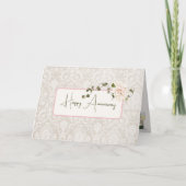 Damask Jubileum Hydrangea Boeket Kaart (Voorkant)