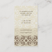  Damask-kaart met Floral Visitekaartje (Achterkant)