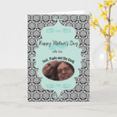  Damask Keepomwille Blue Happy Moederdag Kaart (Gele Bloem)