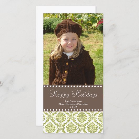 Damask Kerstkaart (Voorkant / Achterkant)