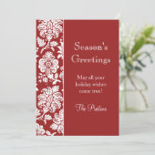 Damask Kerstkaart (Staand voorkant)
