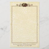  damask kerstmenu briefpapier (Voorkant)