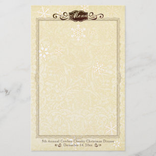damask kerstmenu briefpapier