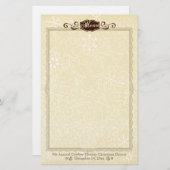 damask kerstmenu briefpapier (Voorkant / Achterkant)