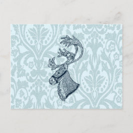damask kerstrender feestdagenkaart