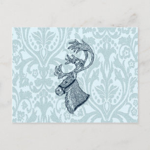 damask kerstrender feestdagenkaart