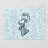 damask kerstrender feestdagenkaart (Voorkant)