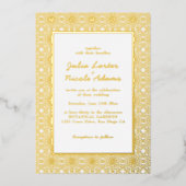 Damask Klassieke Geometrische Kunstlijst Folie Uitnodiging (Voorkant)