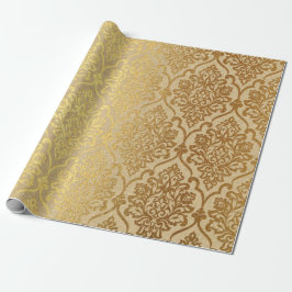 Damask Kraft Gold Natural Royal Antonietta Elegan Cadeaupapier