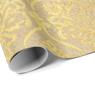 Damask Kraft Gold Natural Royal Antonietta Elegan Cadeaupapier