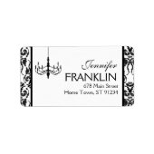 Damask Kroonluchter Adreslabel Etiket (Voorkant)