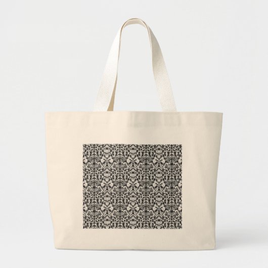 Damask Lace Brocade Classic Wallpaper Grote Tote Bag (Voorkant)